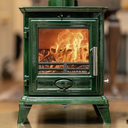 Emerald Green Enamel - Ecosy+ Rock Compact - Defra Approved - Eco Design Ready - Multi-Fuel Stove - Cast Iron Emerald Green Enamel - Ecosy+ Rock Compact - Defra Approved - Eco Design Ready - Multi-Fuel Stove - Cast Iron