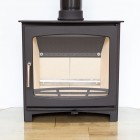 BURNT GREY -  Ecosy+ Panoramic Defra Approved 5kw Eco Design Ready  - Slimline  Woodburning Stove - 5 Year Guarantee 