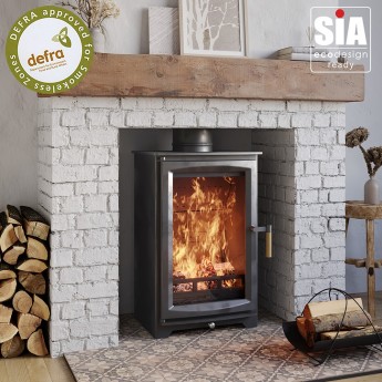 DARK GREY - Ecosy+ Hampton Highline 5kw Defra Approved - Eco Design Approved   - Woodburning Stove 