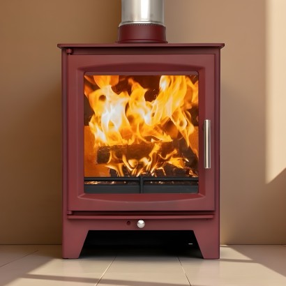 RED - Ecosy+ Hampton 5 XL - Defra Approved - Eco Design Ready - 5kw - Woodburning Stove  