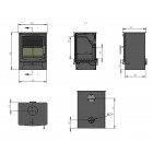 DARK GREY - Ecosy+ Hampton 5 XL - Defra Approved - Eco Design Approved - 5kw - Woodburning Stove