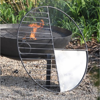 56cm Thick Iron Grill WITH COOKING SHEET - Designed for use with 60cm Fire Bowl
