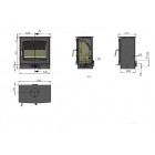 BURNT GREY -  Ecosy+ Panoramic Defra Approved 5kw Eco Design Ready  - Slimline  Woodburning Stove - 5 Year Guarantee 