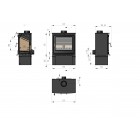 Ecosy+ Ottawa MF12 With Stand  - Defra Approved - Eco Design Ready - Multi-Fuel / Woodburning Stove - 12KW
