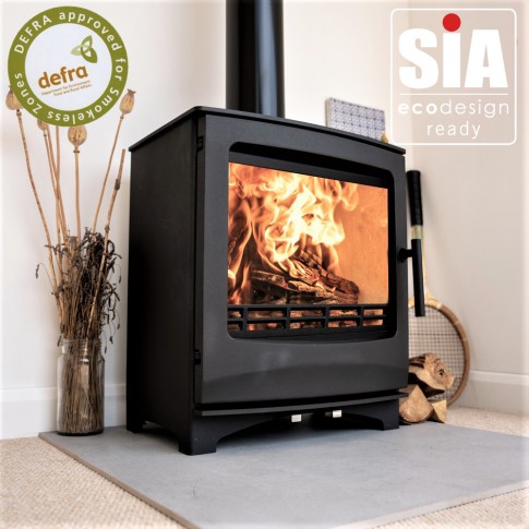 Ecosy+ Newburn 5 Wide - 5kw - Defra Approved -  Eco Design Approved - Multi-Fuel Stove