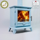 Blue Enamel - Ecosy+ Rock Landscape 5kw - Defra Approved - Eco Design Approved  - Multi-Fuel Stove - Cast Iron