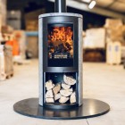Cylindrical Soapstone - Ecosy+ Infinity V  - Defra Approved - 5kw - Eco Design Approved - Multi-Fuel Stove