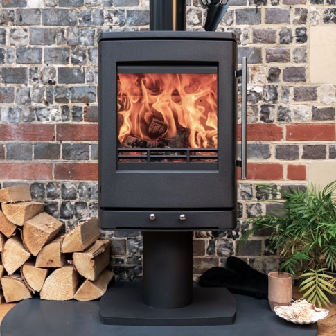 Ecosy+ Lunar 5 Pedestal Stove - Defra Approved 5kw Ecodesign Multi-Fuel Stove