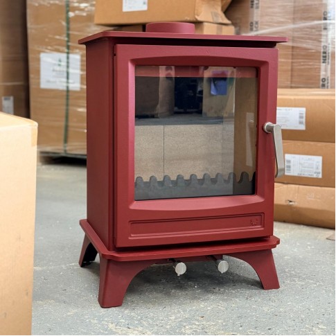 " LIGHTLY USED" Elk Brass - Defra Approved - 5kw - Eco Design Approved - Woodburning / Multi-Fuel Stove