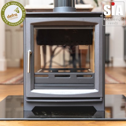 BURNT GREY - Ecosy+ Hampton 6.4 Double Sided, Defra Approved, Eco Design Approved, Wood Burning Stove 