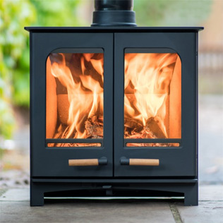 Panoramic Twin Door Wood Burning Stove