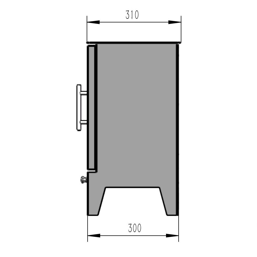 Leo V Pure Bio Stove diagram - side