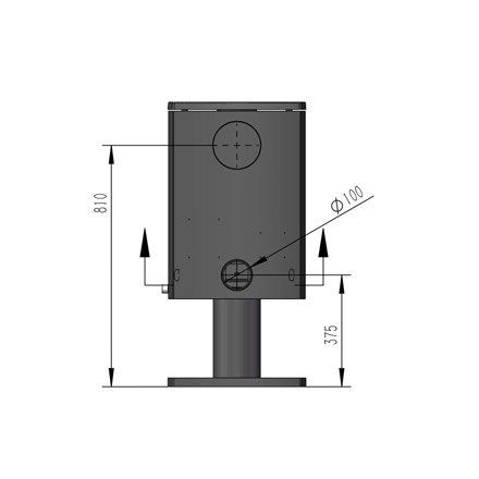 Hampton Vista 500 Pedestal 5kw wood burning stove diagram