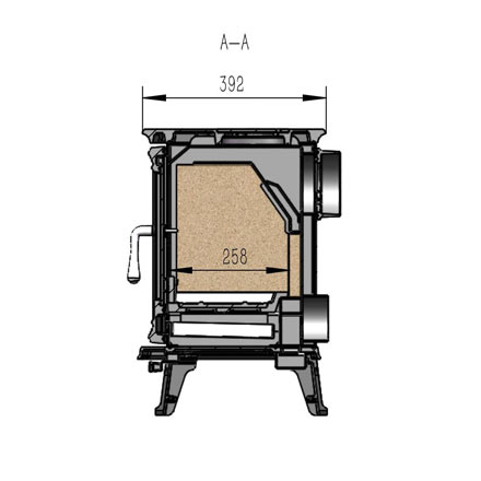 Snug 10 Classic - <a href='/what-is-a-defra-approved-woodburning-stove' title='What is a Defra approved wood burning stove?'>Defra approved</a> 10kw stove diagram